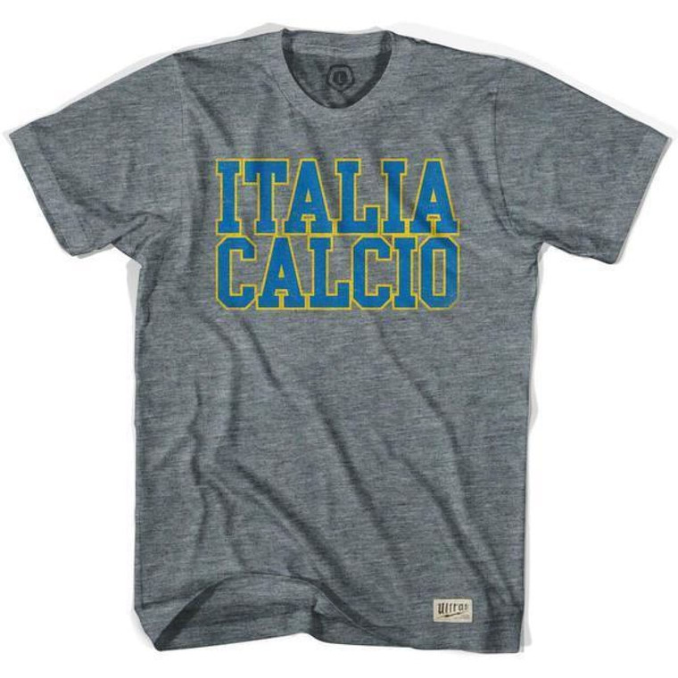 Italy Italia Calcio Nation Soccer T-shirt-Adult - Athletic Grey