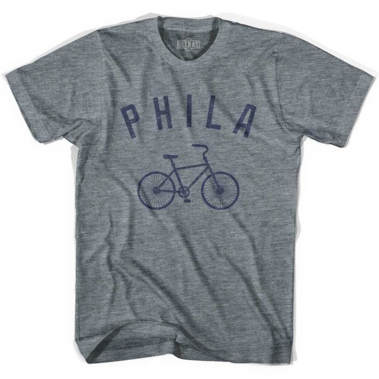 Philadelphia Phila Vintage Bike Soccer T-shirt-Adult - Athletic Grey