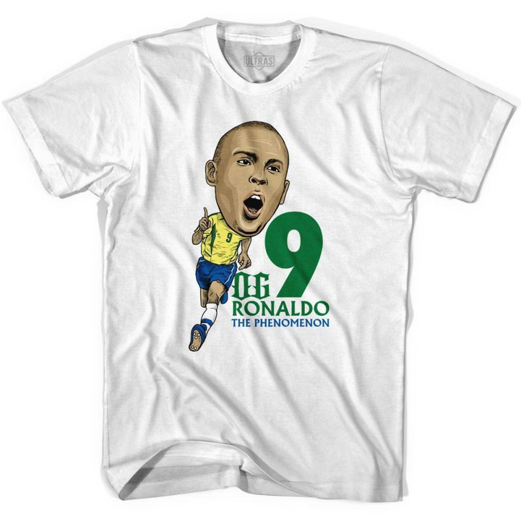 Ultras OG Ronaldo Caricature Soccer T-shirt-Adult - White