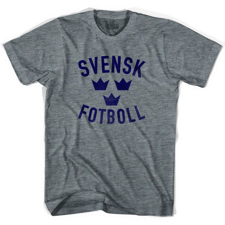 Ultras Sweden Svensk Fotboll Soccer T-shirt-Adult - Athletic Grey