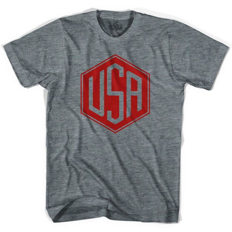 Ultras USA Hex Soccer T-shirt-Adult - Athletic Grey