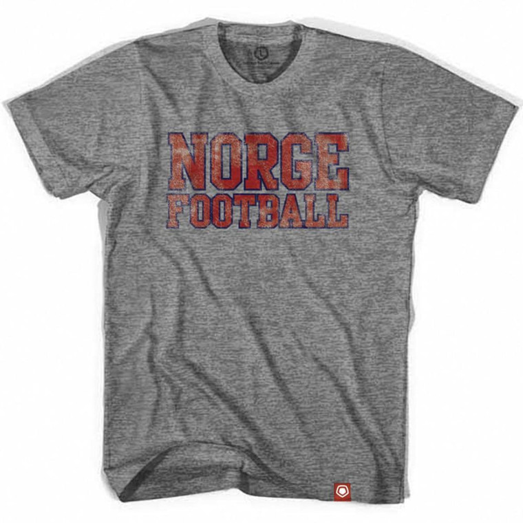 Norway Norge Football Nation Soccer T-shirt-Adult - Athletic Grey
