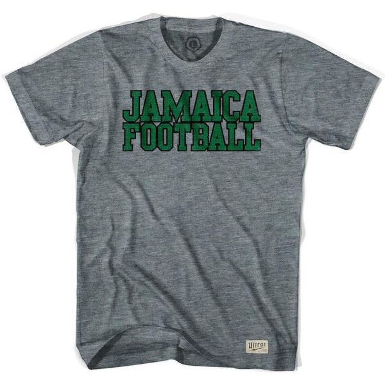 Jamaica Football Nation Soccer T-shirt-Adult - Athletic Grey