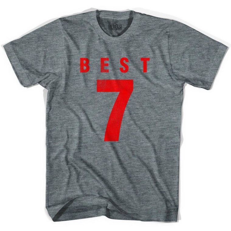 Ultras George Best 7 Legend Soccer T-shirt-Adult - Athletic Grey