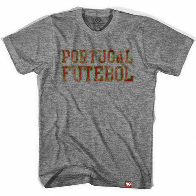 Portugal Futebol Nation Soccer T-shirt-Adult - Athletic Grey