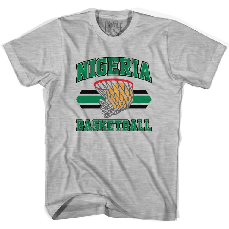 Nigeria 90's Basketball T-shirts - Grey Heather