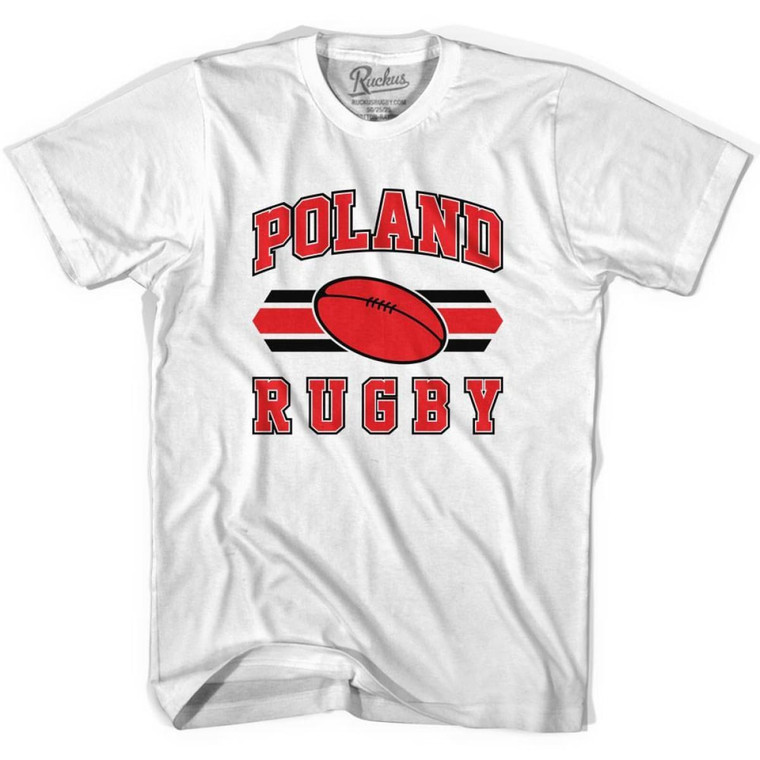 Poland 90's Rugby Ball T-shirt-Adult - White