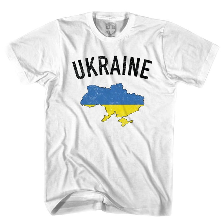 Ukraine Flag & Country T-shirt-Adult - White