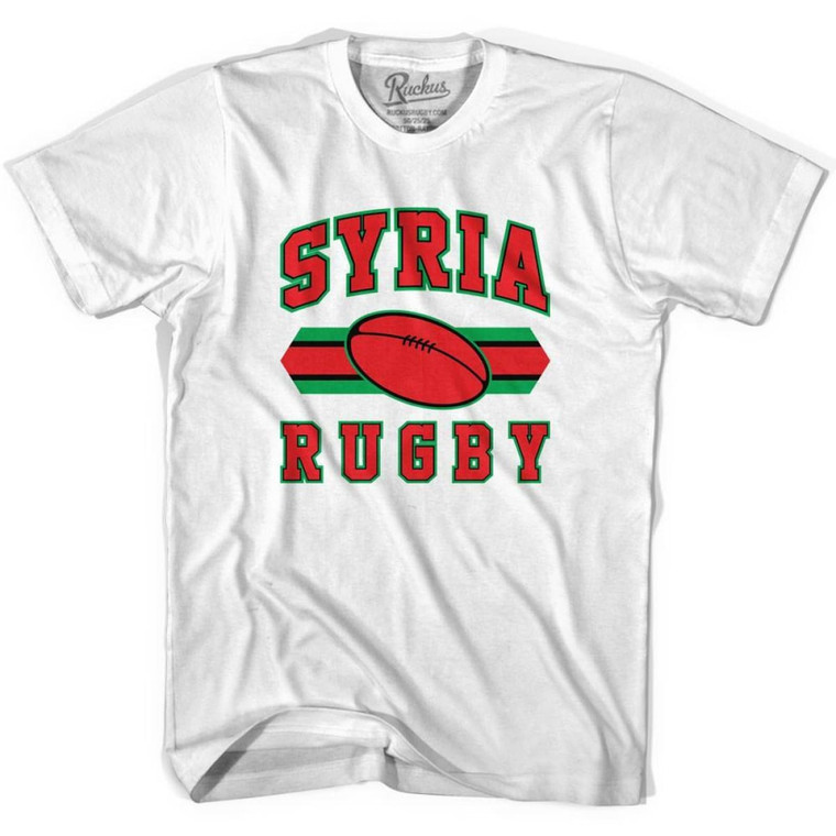 Sryia Rugby Ball 90's Rugby Ball T-shirt-Adult - White