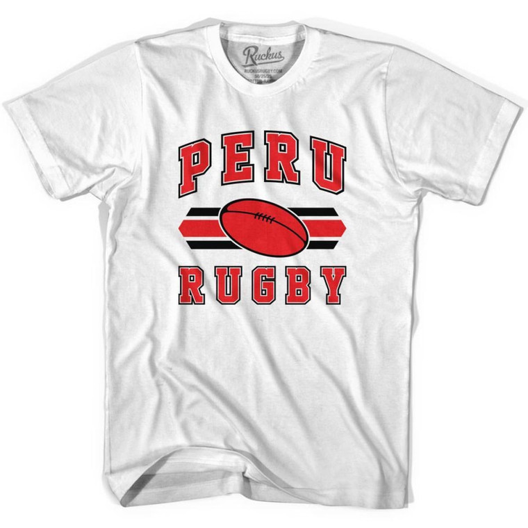 Peru 90's Rugby Ball T-shirt-Adult - White