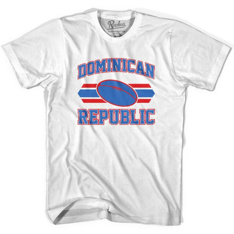 Dominican Republic 90's Rugby Ball T-shirt-Adult - White