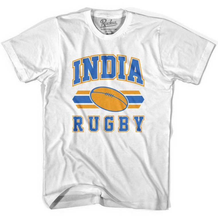 India 90's Rugby Ball T-shirt-Adult - White