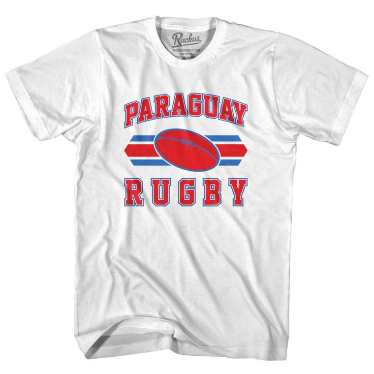 Paraguay 90's Rugby Ball T-shirt-Adult - White