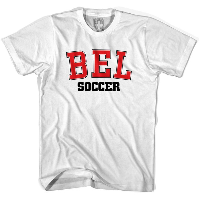 Belgium BEL Soccer Country Code T-shirt-Adult - White