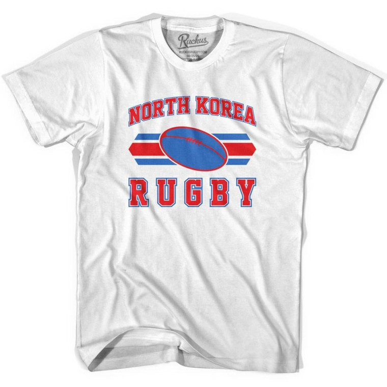 North Korea 90's Rugby Ball T-shirt-Adult - White