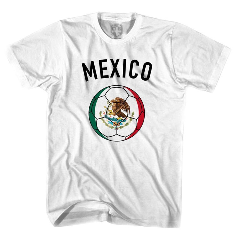 Mexico Soccer Ball T-shirt-Adult - White