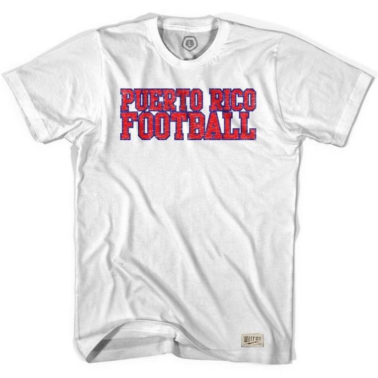 Puerto Rico Football Country T-shirt-Adult - White