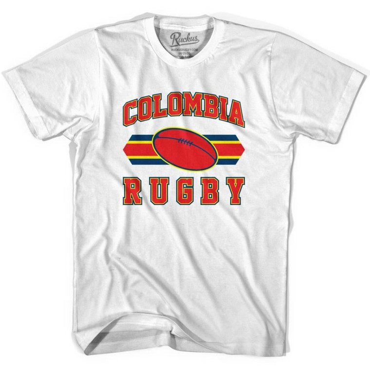 Colombia 90's Rugby Ball T-shirt-Adult - White