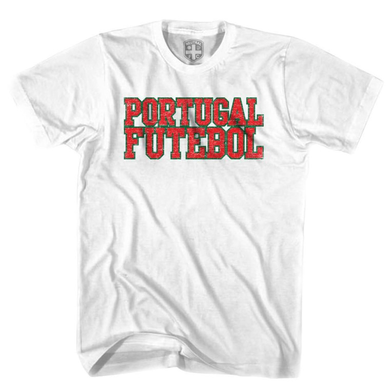 Portugal Futebol Nation Soccer T-shirt-Adult - White
