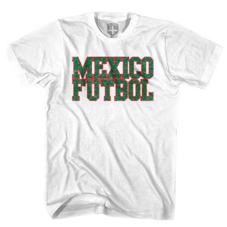 Mexico Futbol Nation Soccer T-shirt-Adult-White