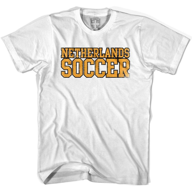 Netherlands Soccer Nations World Cup T-shirt-Adult - White