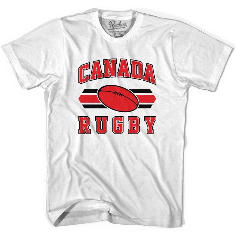 Canada 90's Rugby Ball T-shirt-Adult - White