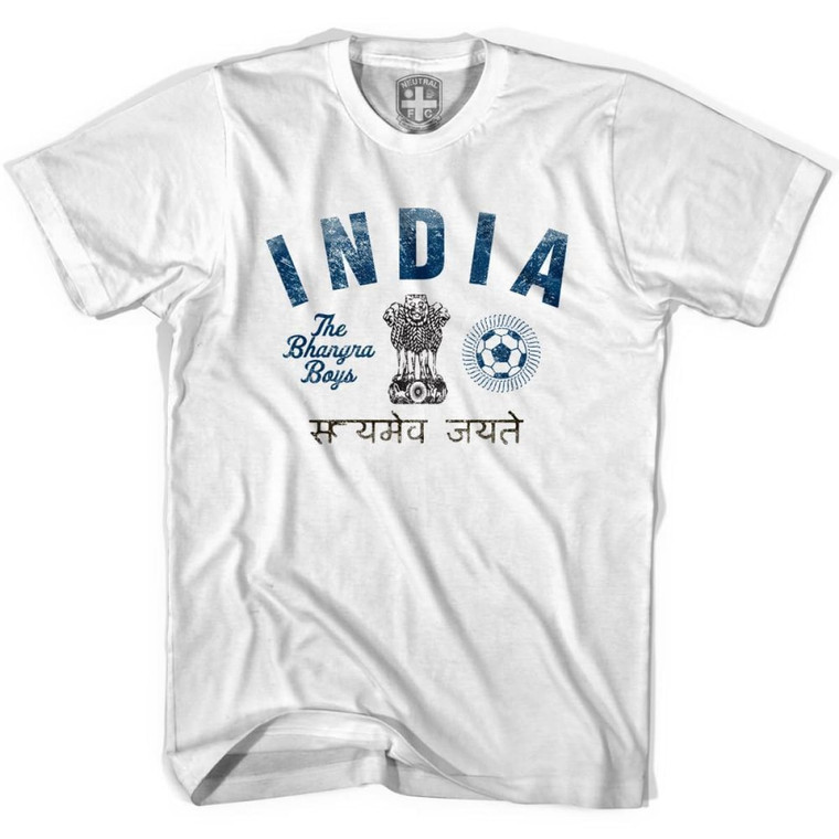 India Bahgrin Boys Soccer T-shirt-Adult - White