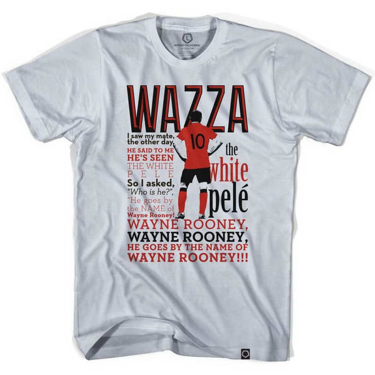 Wayne Rooney White Pele Soccer T-shirt-Adult - Cool Grey