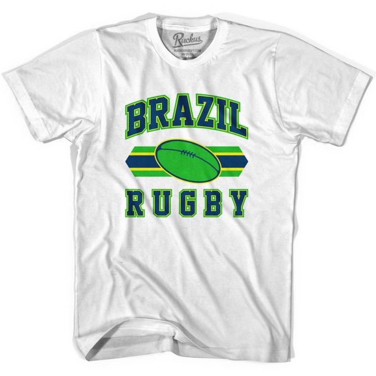 Brazil 90's Rugby Ball T-shirt-Adult - White