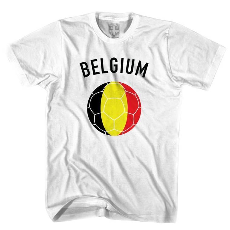 Belgium Soccer Ball T-shirt-Adult - White