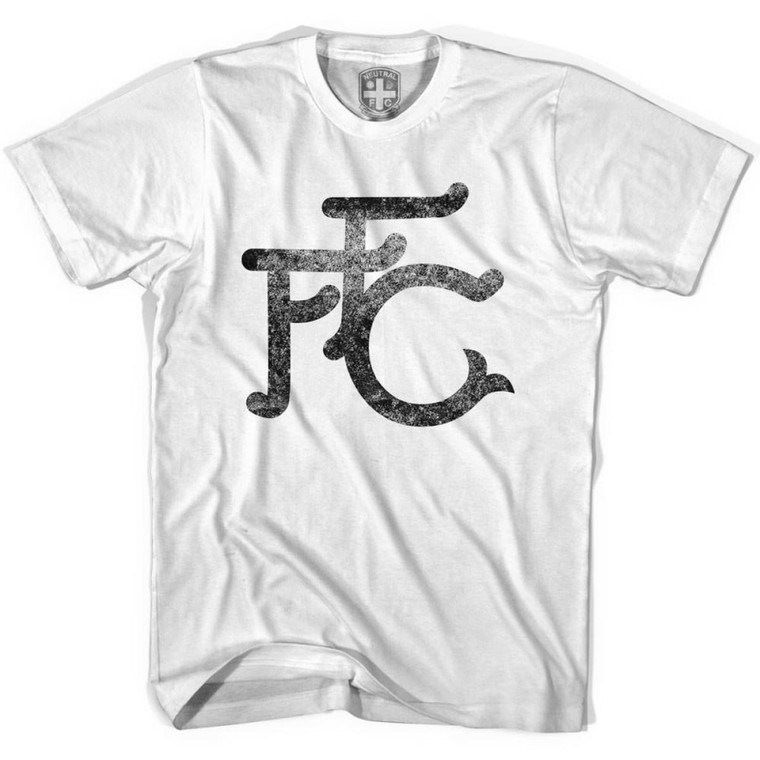 Fulham FFC Vintage Crest T-shirt-Adult - White