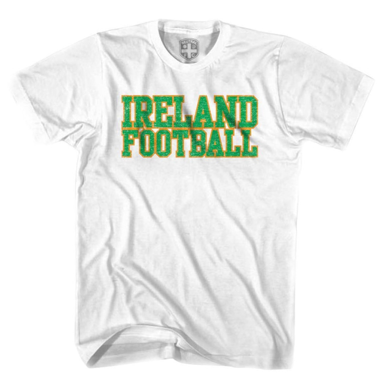 Ireland Football Nation Soccer T-shirt-Adult - White