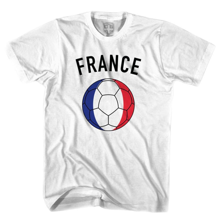 France Soccer Ball T-shirt-Adult - White