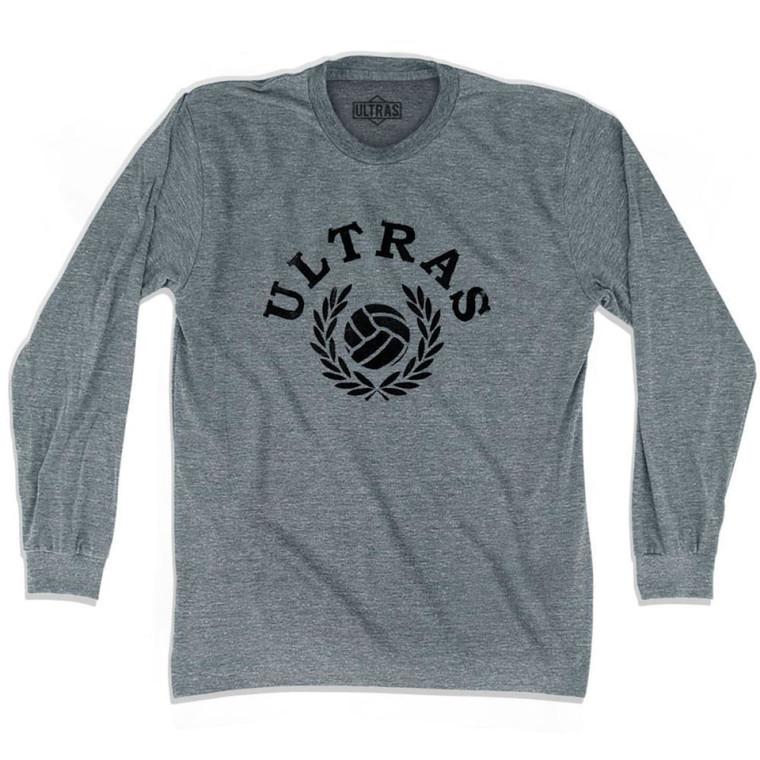 Ultras Ball and Laurel Soccer Long Sleeve T-shirt-Athletic Grey