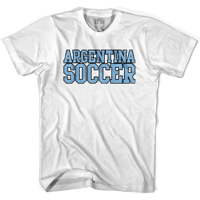 Argentina Soccer Nations World Cup T-shirt-Adult - White