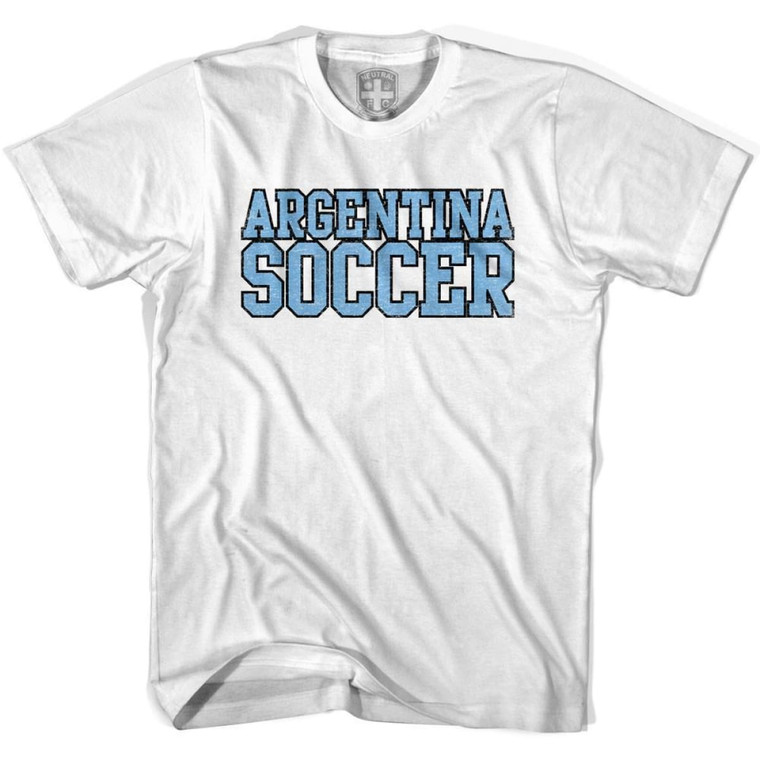 Argentina Soccer Nations World Cup T-shirt-Adult - White