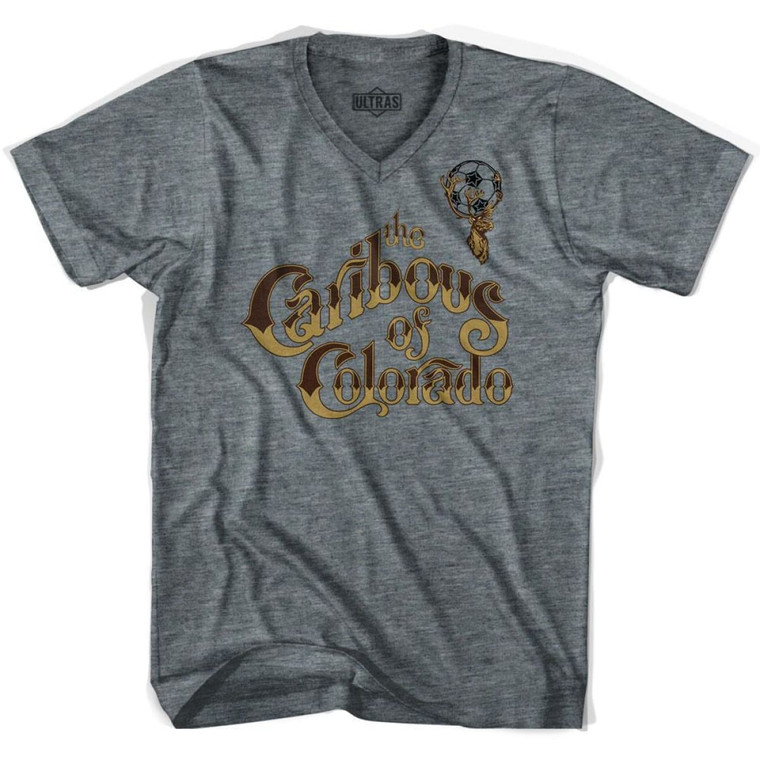 Ultras Caribous of Colorado Soccer V-neck T-shirt - Athletic Grey