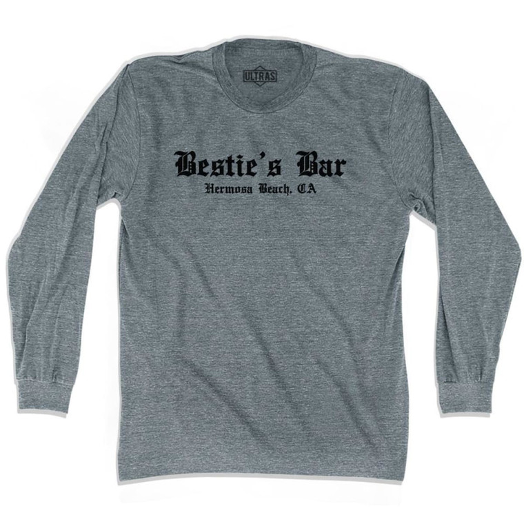 Ultras George Best Bestie's Bar Hermosa Beach Soccer Long Sleeve T-shirt - Athletic Grey