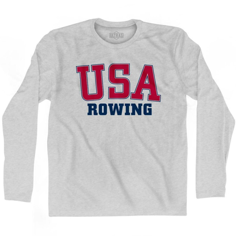 USA Rowing Ultras Long Sleeve T-shirt - Grey Heather