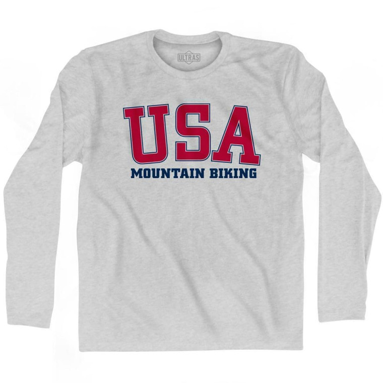 USA Mountain Biking Ultras Long Sleeve T-shirt - Grey Heather