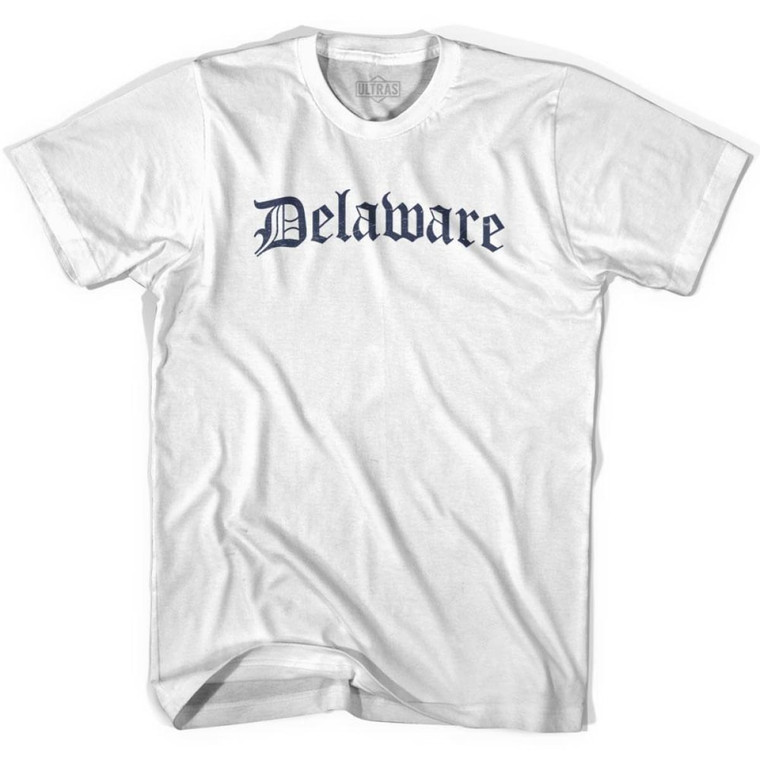 Womens Delaware Old Town Font T-shirt - White