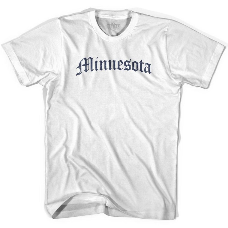 Womens Minnesota Old Town Font T-shirt - White