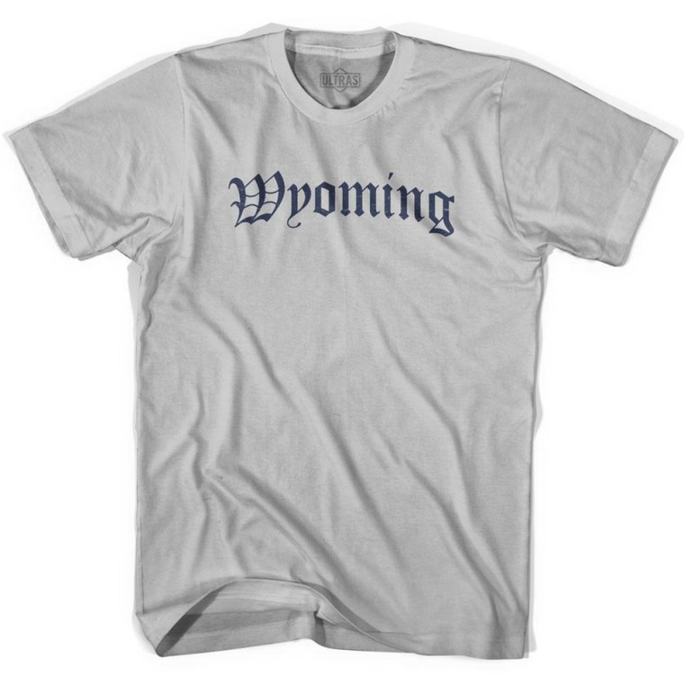 Wyoming Old Town Font T-shirt - Cool Grey