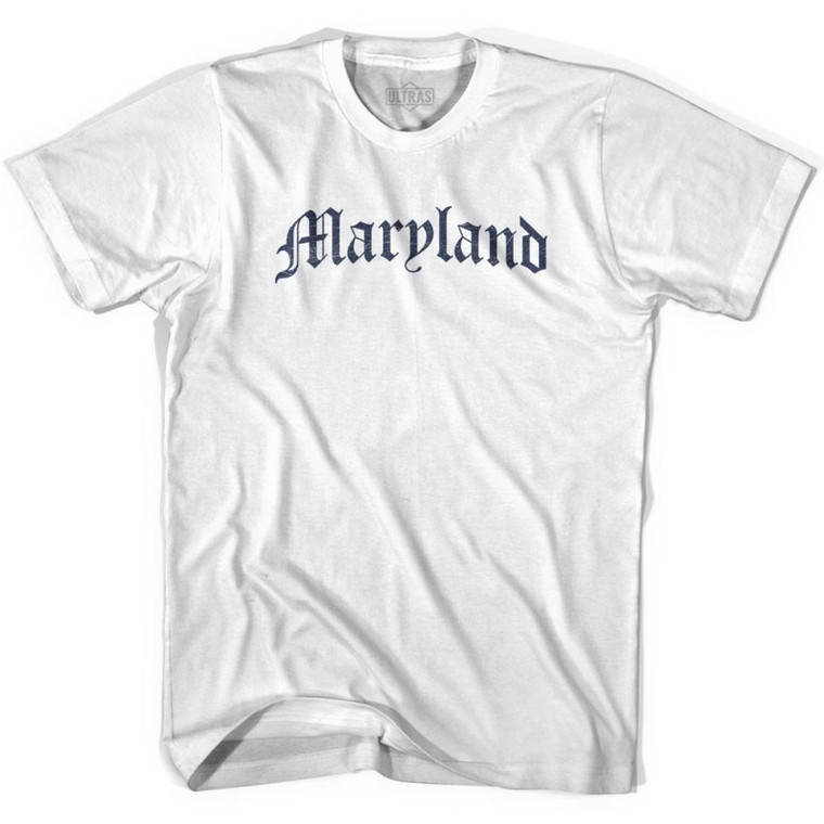 Maryland Old Town Font T-shirt - White