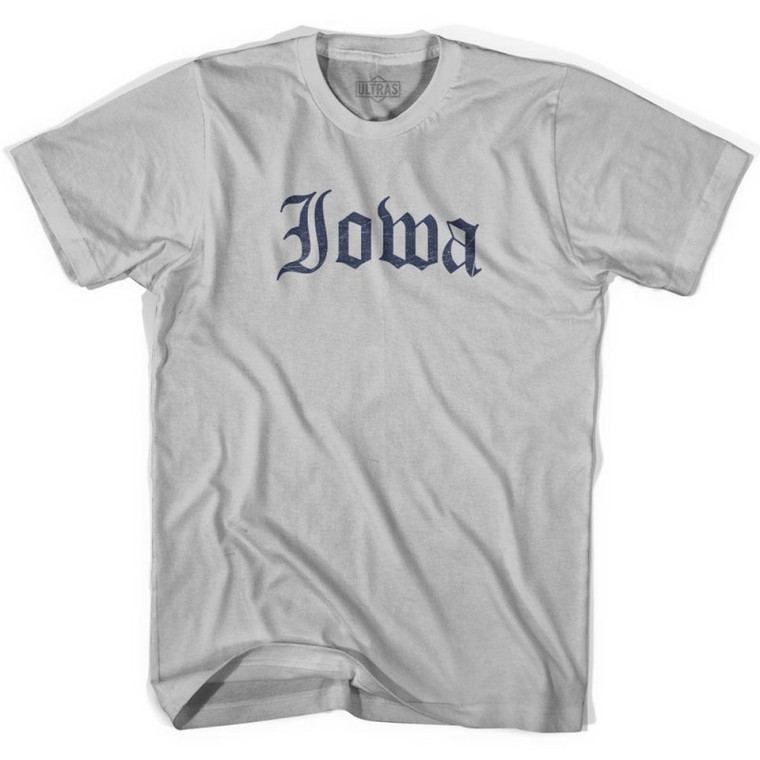 Iowa Old Town Font T-shirt - Cool Grey