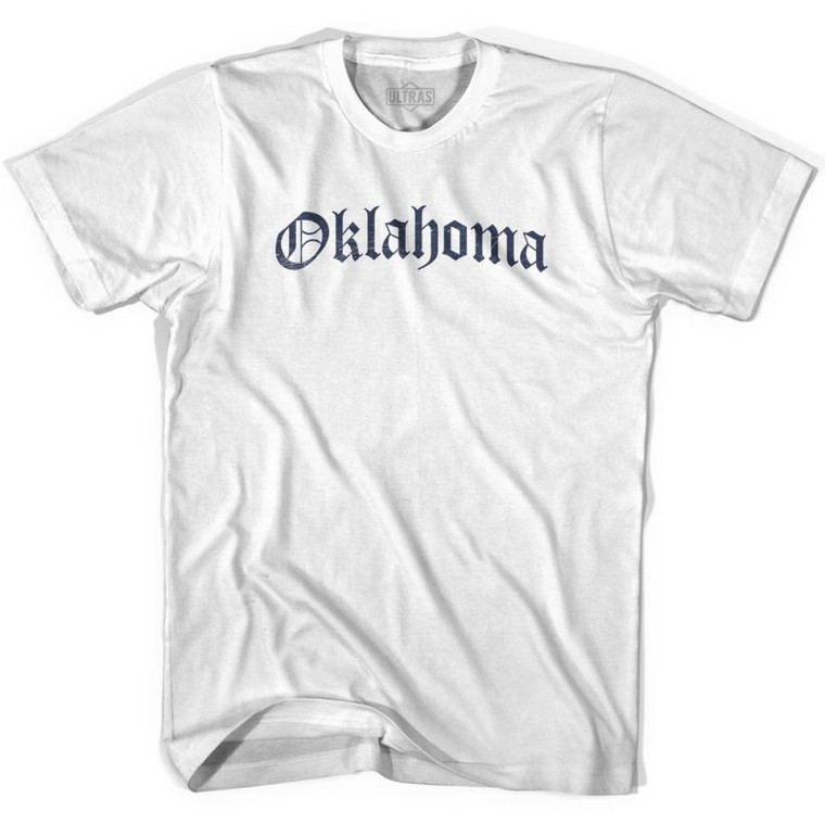 Oklahoma Old Town Font T-shirt - White