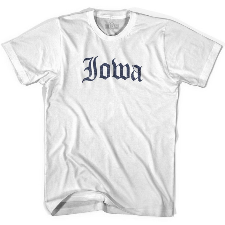 Womens Iowa Old Town Font T-shirt - White