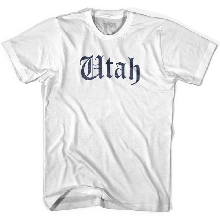 Utah Old Town Font T-shirt - White Utah Old Town Font T-shirt - White