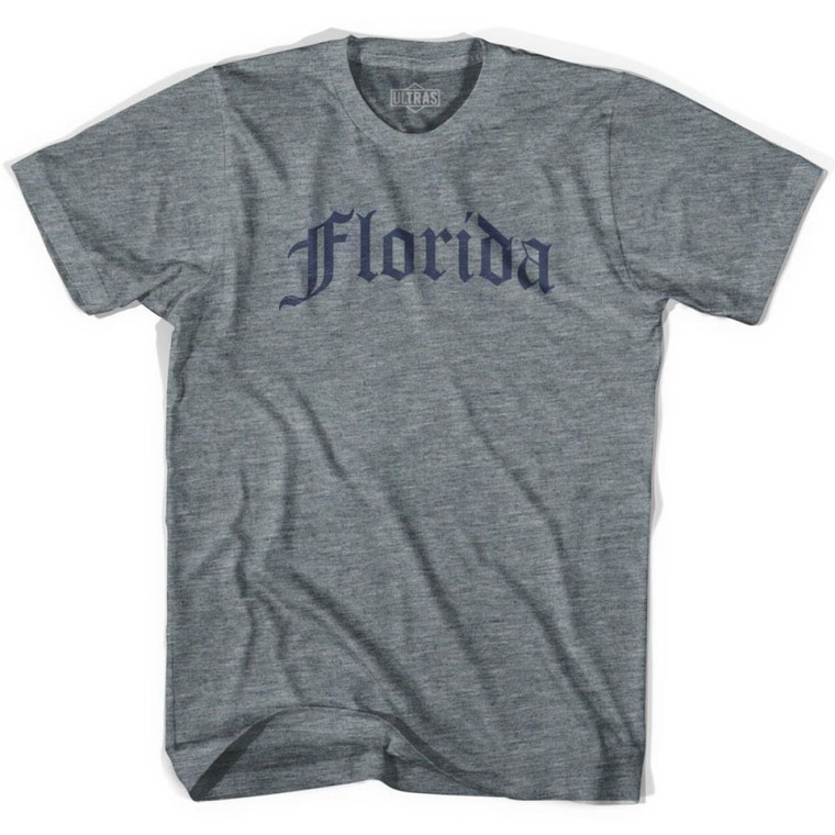 Womens Florida Old Town Font T-shirt - Athletic Grey