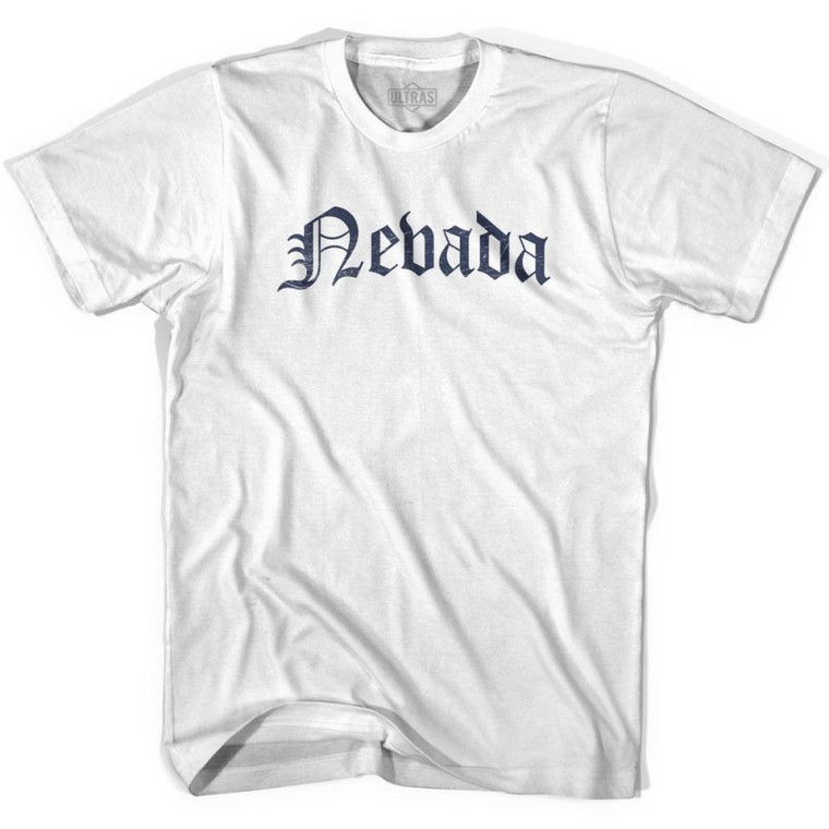 Youth Nevada Old Town Font T-shirt - White